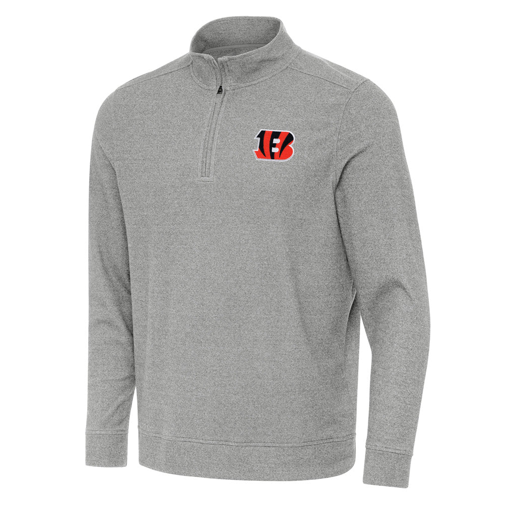 NFL Cincinnati Bengals Antigua Subtle 1/4 Zip Pullover Jacket - Heather gray