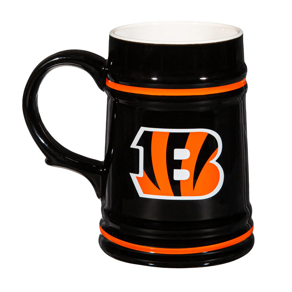 NFL Cincinnati Bengals Evergreen 24oz Ceramic Stein Cup - Black - Image 2
