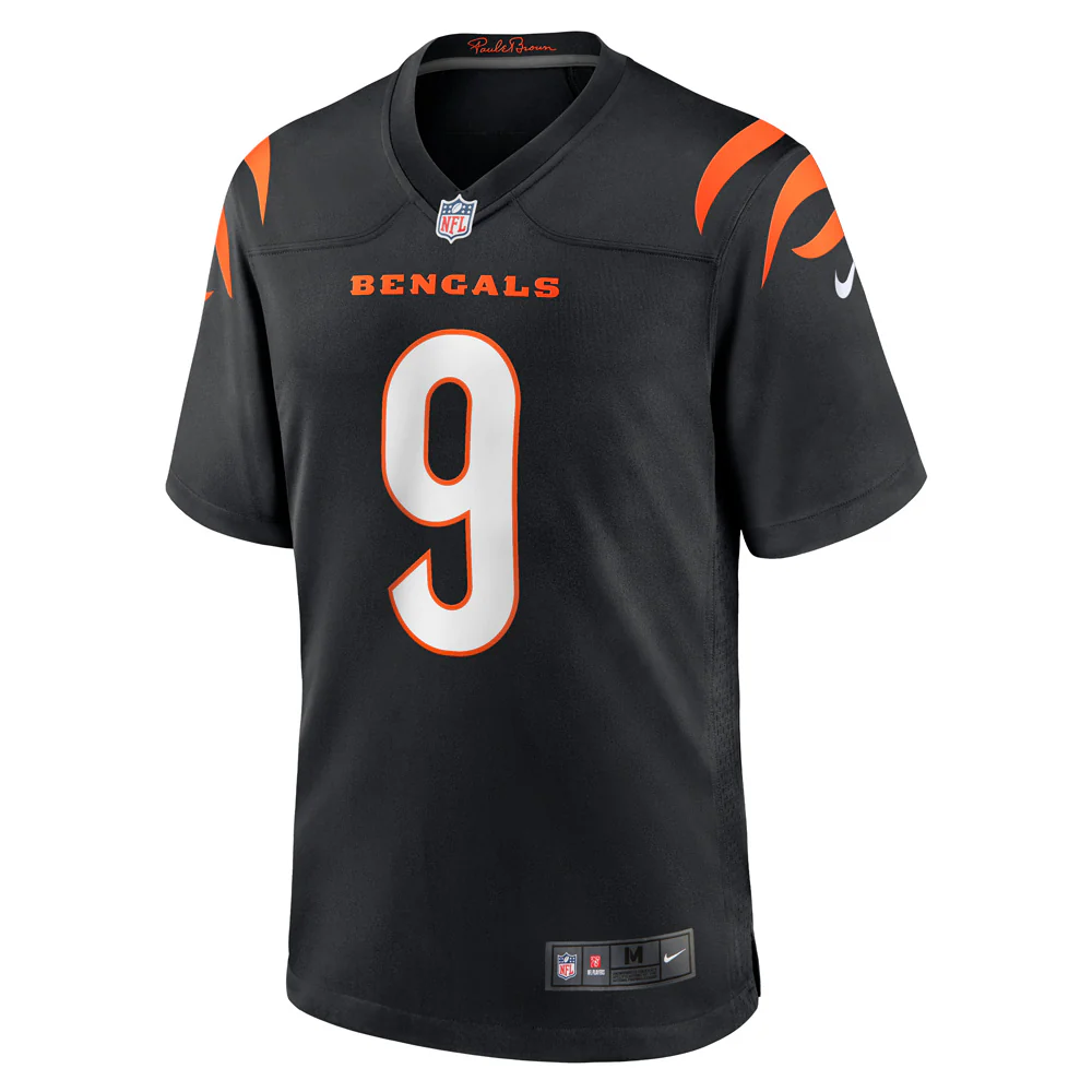 NFL Cincinnati Bengals Joe Burrow Nike Home Game Jersey - Black - Image 2