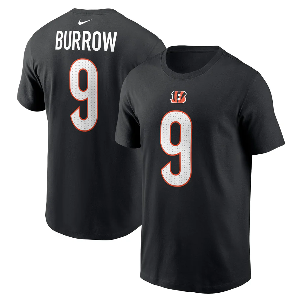 NFL Cincinnati Bengals Joe Burrow Nike Name & Number T-Shirt - Black