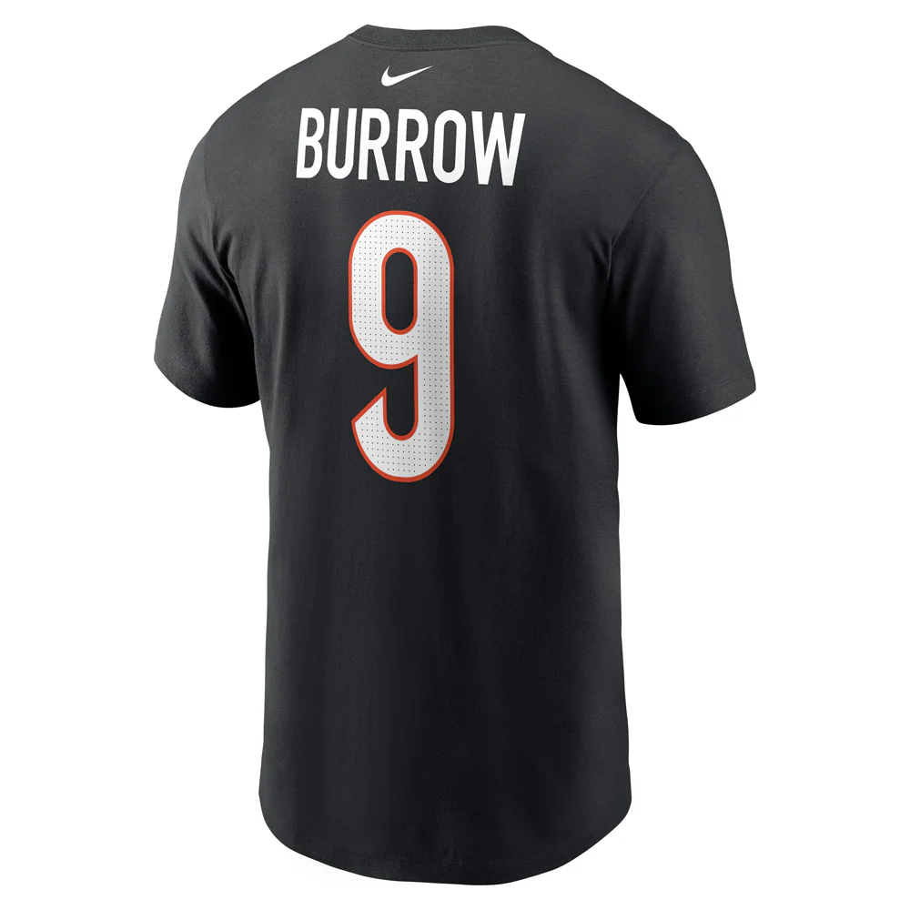 NFL Cincinnati Bengals Joe Burrow Nike Name & Number T-Shirt - Black - Image 3