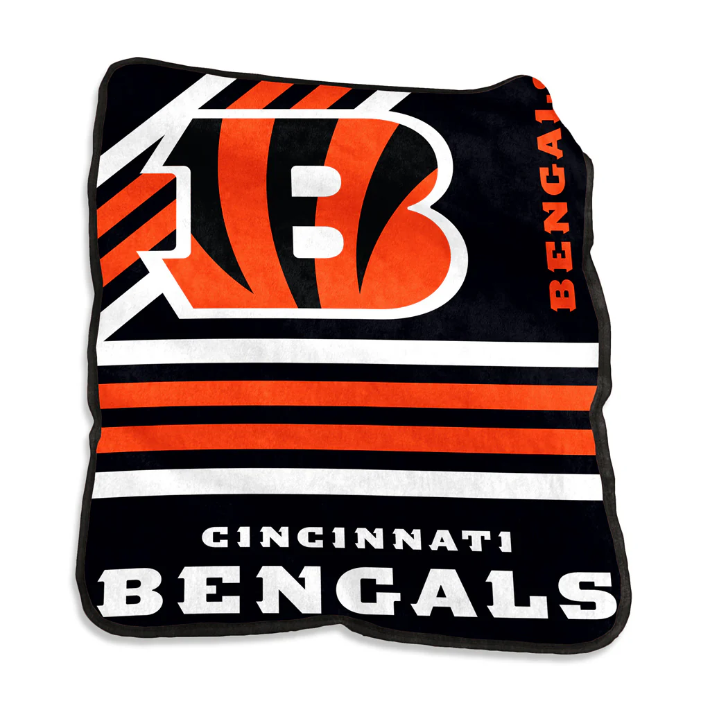 NFL Cincinnati Bengals Logo Brands 50" x 60" Raschel Blanket - Black