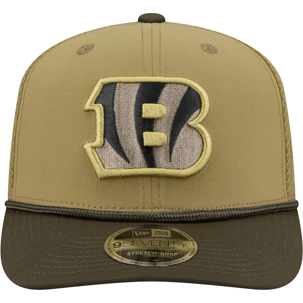 NFL Cincinnati Bengals New Era 2025 Salute to Service 9SEVENTY Stretch-Snapback Hat - Green - Image 3