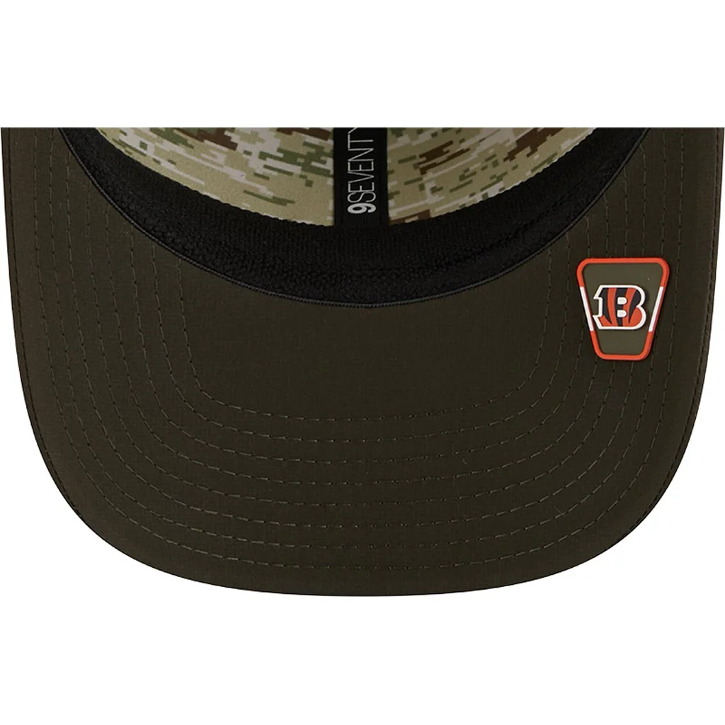 NFL Cincinnati Bengals New Era 2025 Salute to Service 9SEVENTY Stretch-Snapback Hat - Green - Image 5