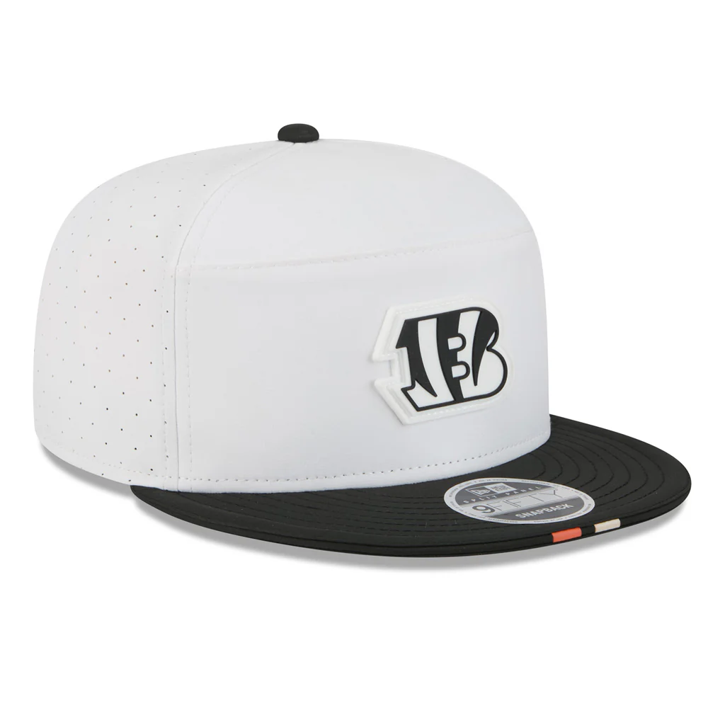NFL Cincinnati Bengals New Era 2025 Training 9FIFTY Split Panel Snapback Hat - White - Image 2