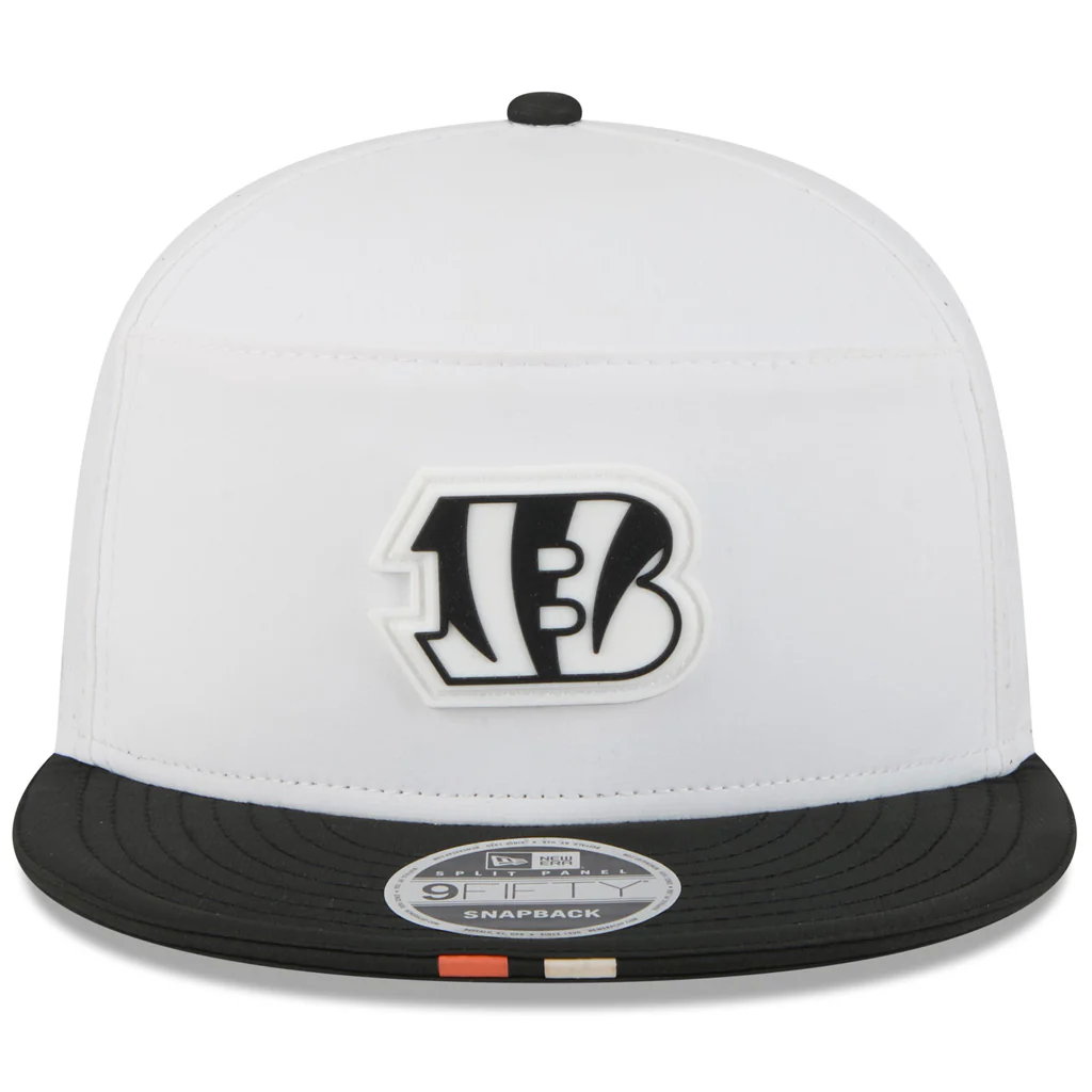 NFL Cincinnati Bengals New Era 2025 Training 9FIFTY Split Panel Snapback Hat - White - Image 3
