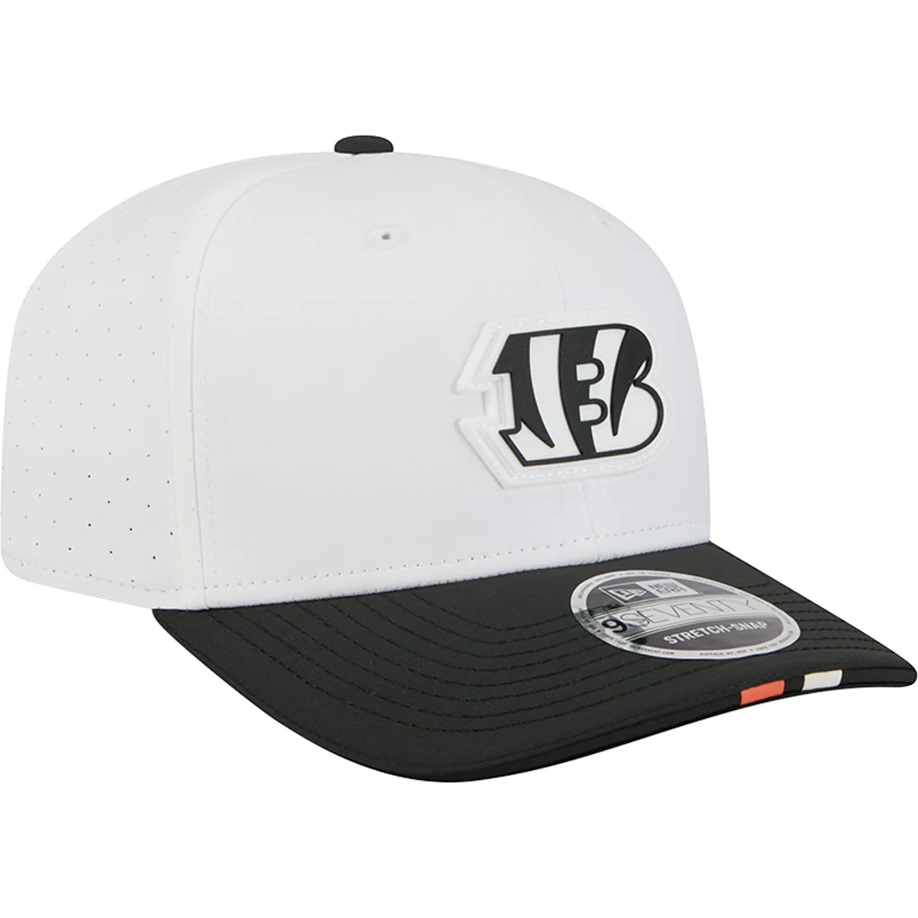 NFL Cincinnati Bengals New Era 2025 Training 9SEVENTY Stretch-Snapback Hat - White - Image 2