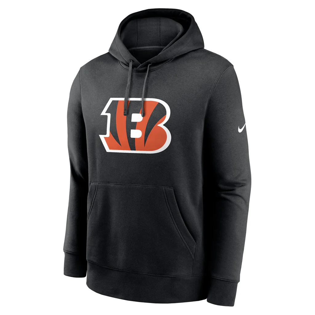 NFL Cincinnati Bengals Nike Club Logo Pullover Hoodie - Black - Image 2