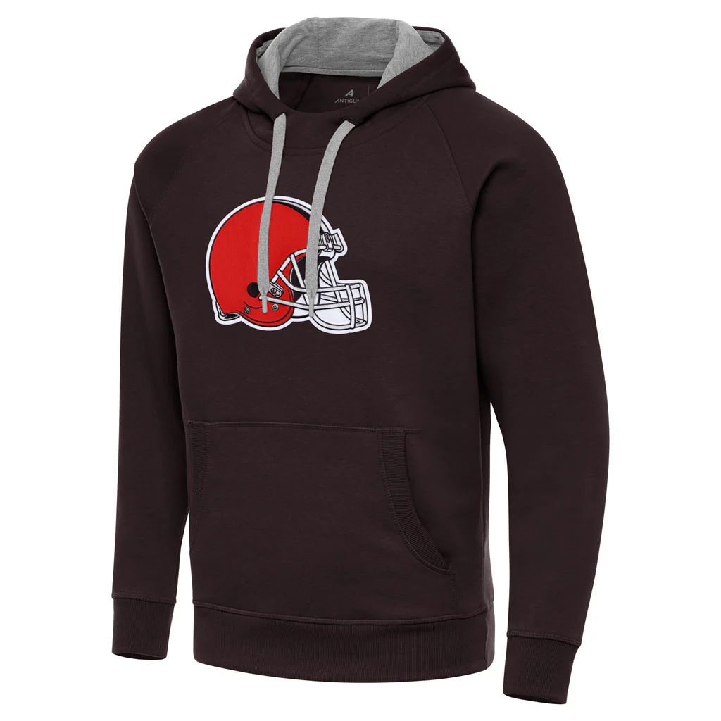 NFL Cleveland Browns Antigua Full Front Victory Pullover Hoodie - Brown - Image 2