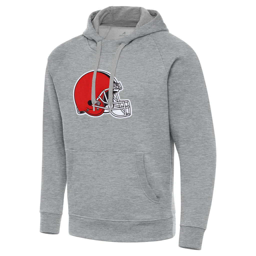 NFL Cleveland Browns Antigua Full Front Victory Pullover Hoodie - Heather gray - Image 2