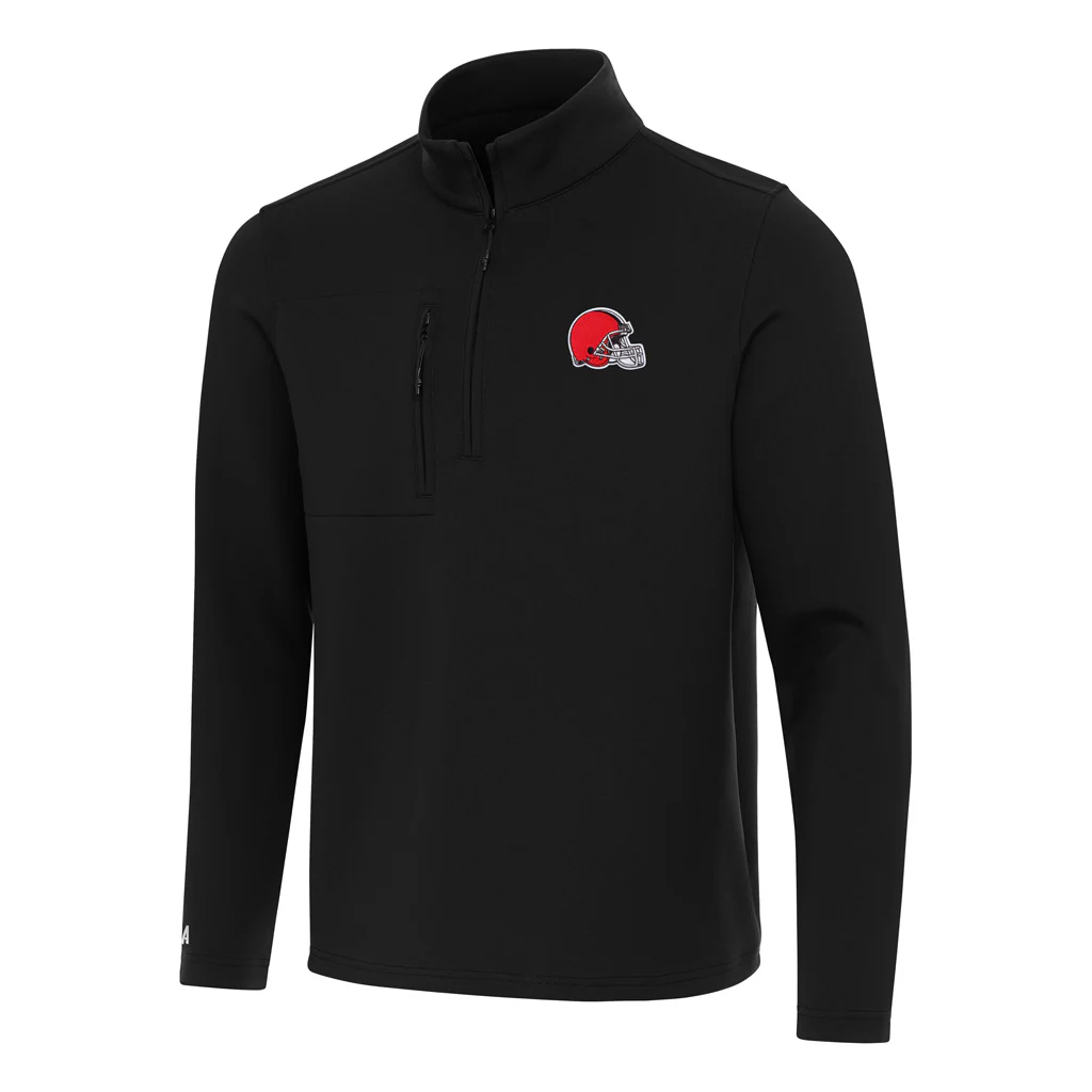 NFL Cleveland Browns Antigua Insider 1/4 Zip Pullover Jacket - Black