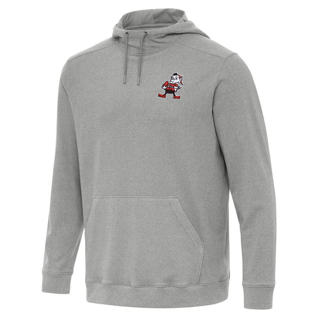 NFL Cleveland Browns Antigua Throwback Cloud Pullover Hoodie - Heather gray