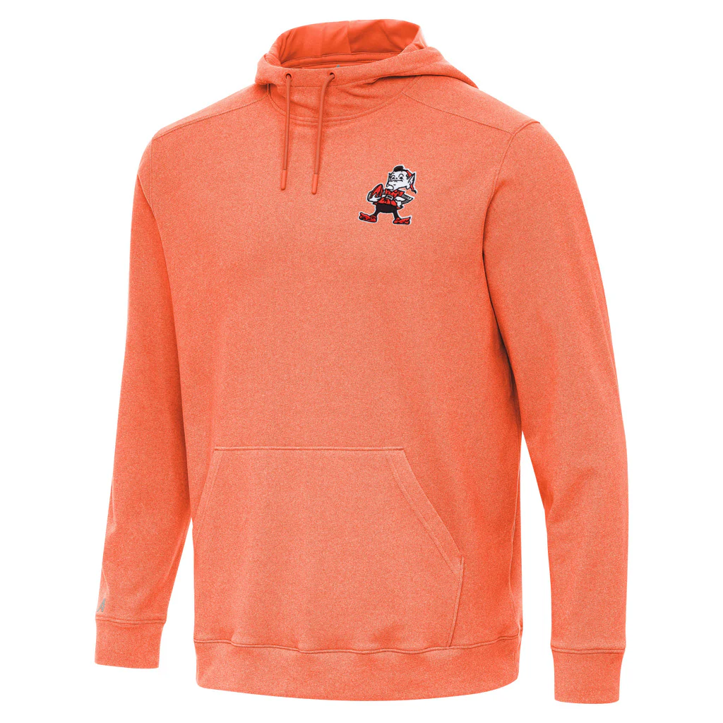 NFL Cleveland Browns Antigua Throwback Cloud Pullover Hoodie - Orange