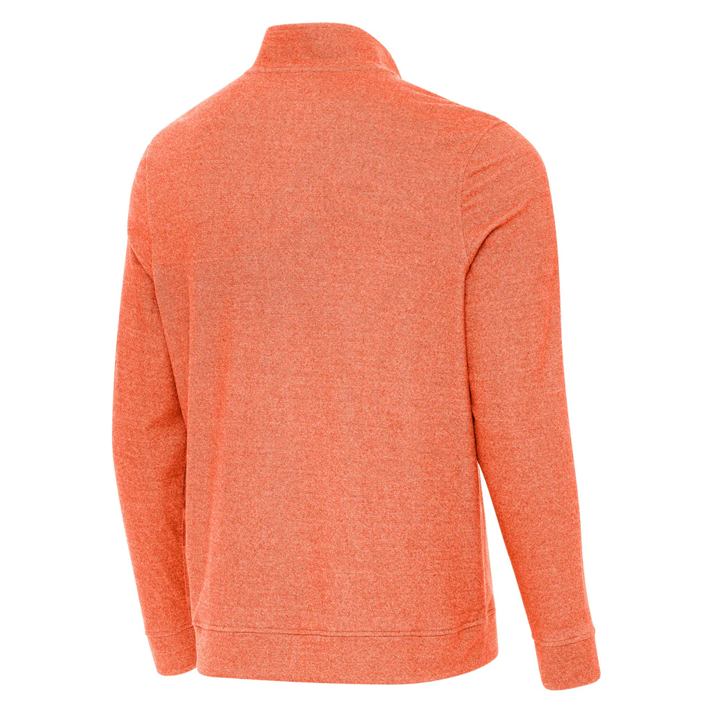 NFL Cleveland Browns Antigua Throwback Subtle 1/4 Zip Pullover Jacket - Orange - Image 2