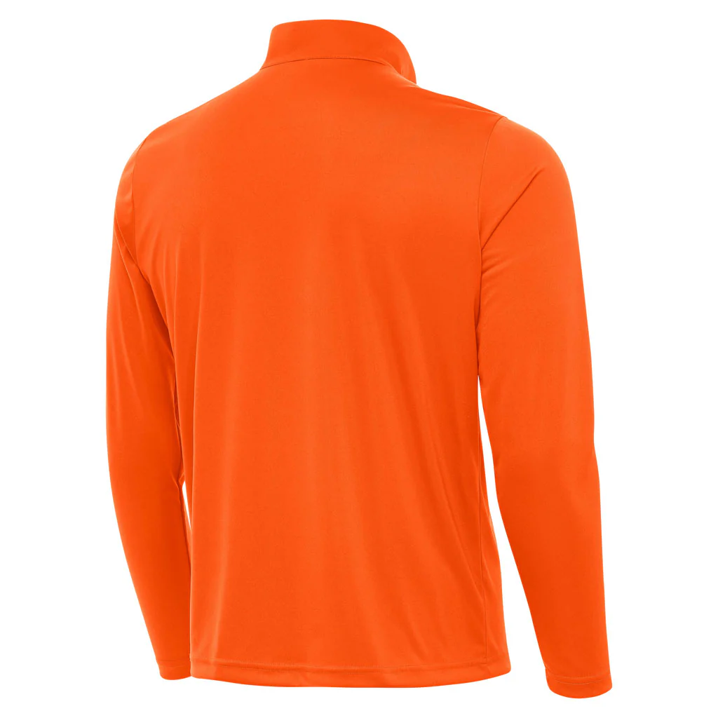 NFL Cleveland Browns Antigua Throwback Tribute 1/4 Zip Pullover Jacket - Orange - Image 2