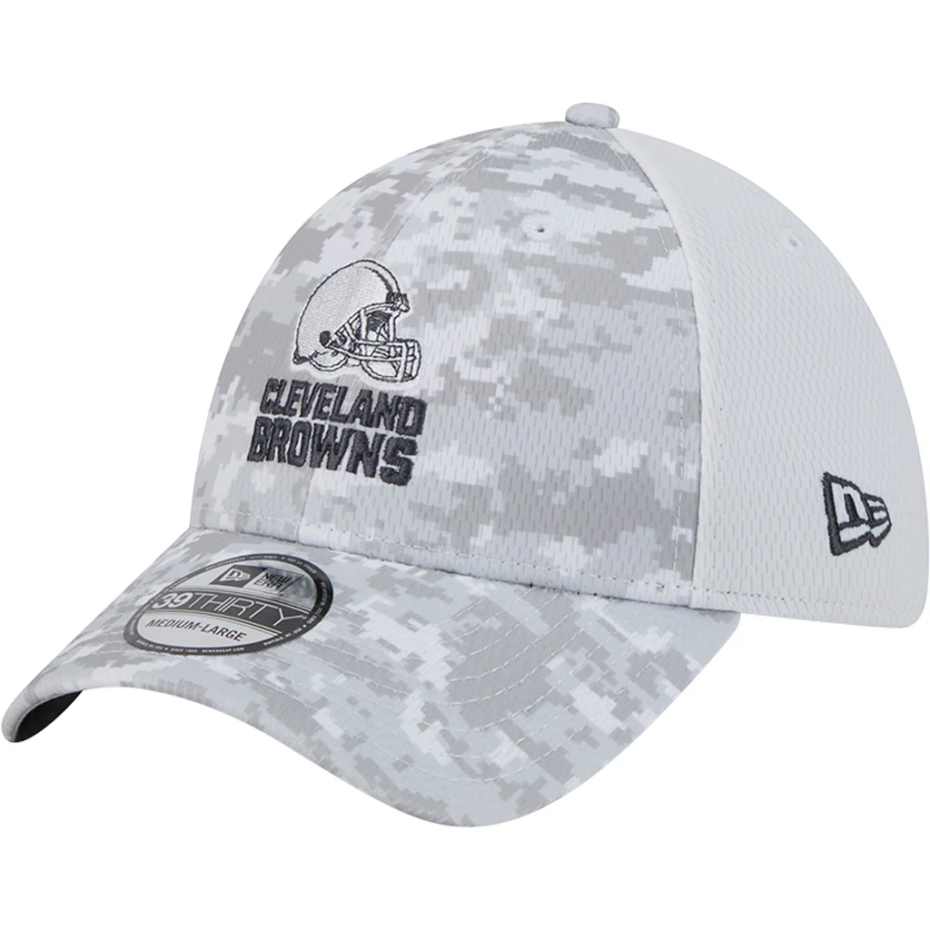 NFL Cleveland Browns New Era 2024 Salute to Service 39THIRTY Flex Fit Hat - White - Image 2