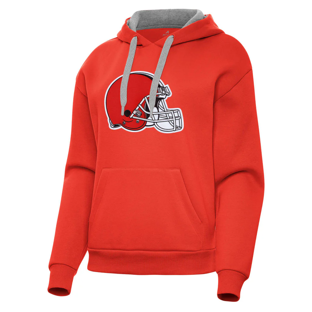 NFL Cleveland Browns Women's Antigua Full Front Victory Pullover Hoodie - Orange