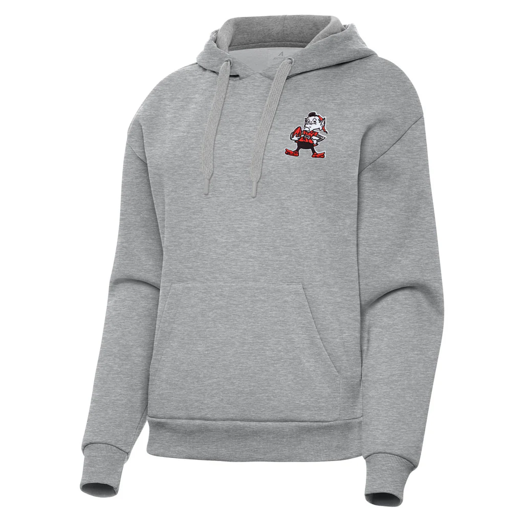 NFL Cleveland Browns Women's Antigua Throwback Victory Pullover Hoodie - Heather gray