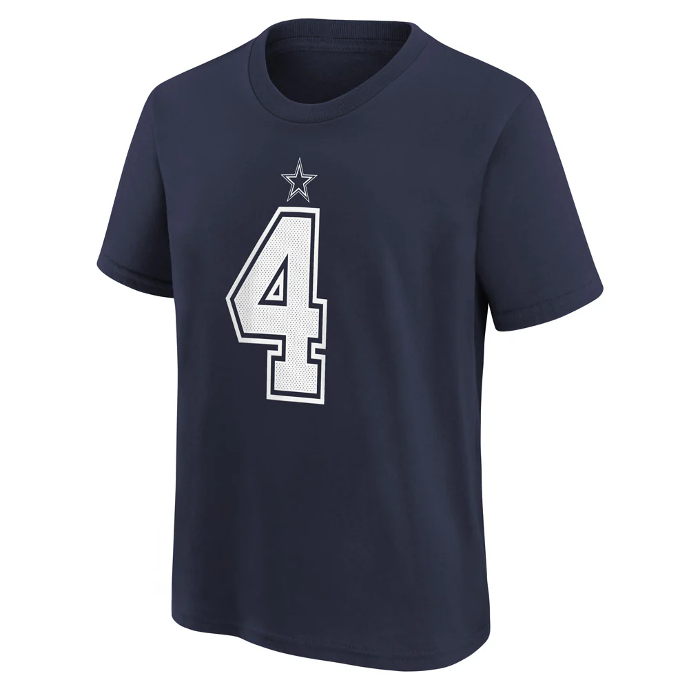 NFL Dallas Cowboy Dak Prescott Youth Nike Name and Number T-Shirt - Navy - Image 2