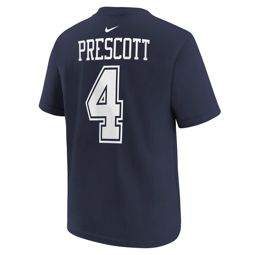 NFL Dallas Cowboy Dak Prescott Youth Nike Name and Number T-Shirt - Navy - Image 3
