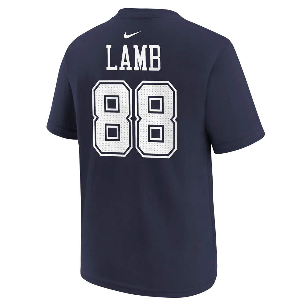 NFL Dallas Cowboys CeeDee Lamb Youth Nike Name & Number T-Shirt - Navy - Image 3