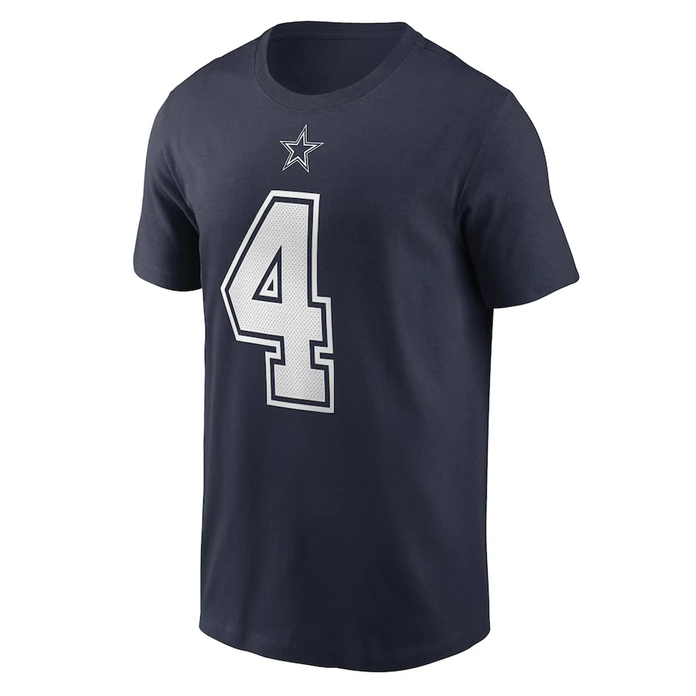 NFL Dallas Cowboys Dak Prescott Nike Name & Number T-Shirt - Navy - Image 2