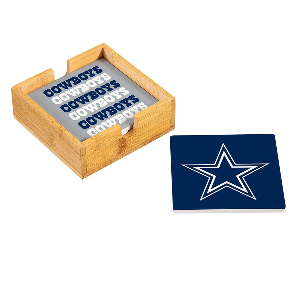 NFL Dallas Cowboys Evergreen 4-Pack Ceramic Coaster Set