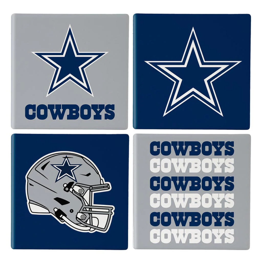 NFL Dallas Cowboys Evergreen 4-Pack Ceramic Coaster Set - Image 2