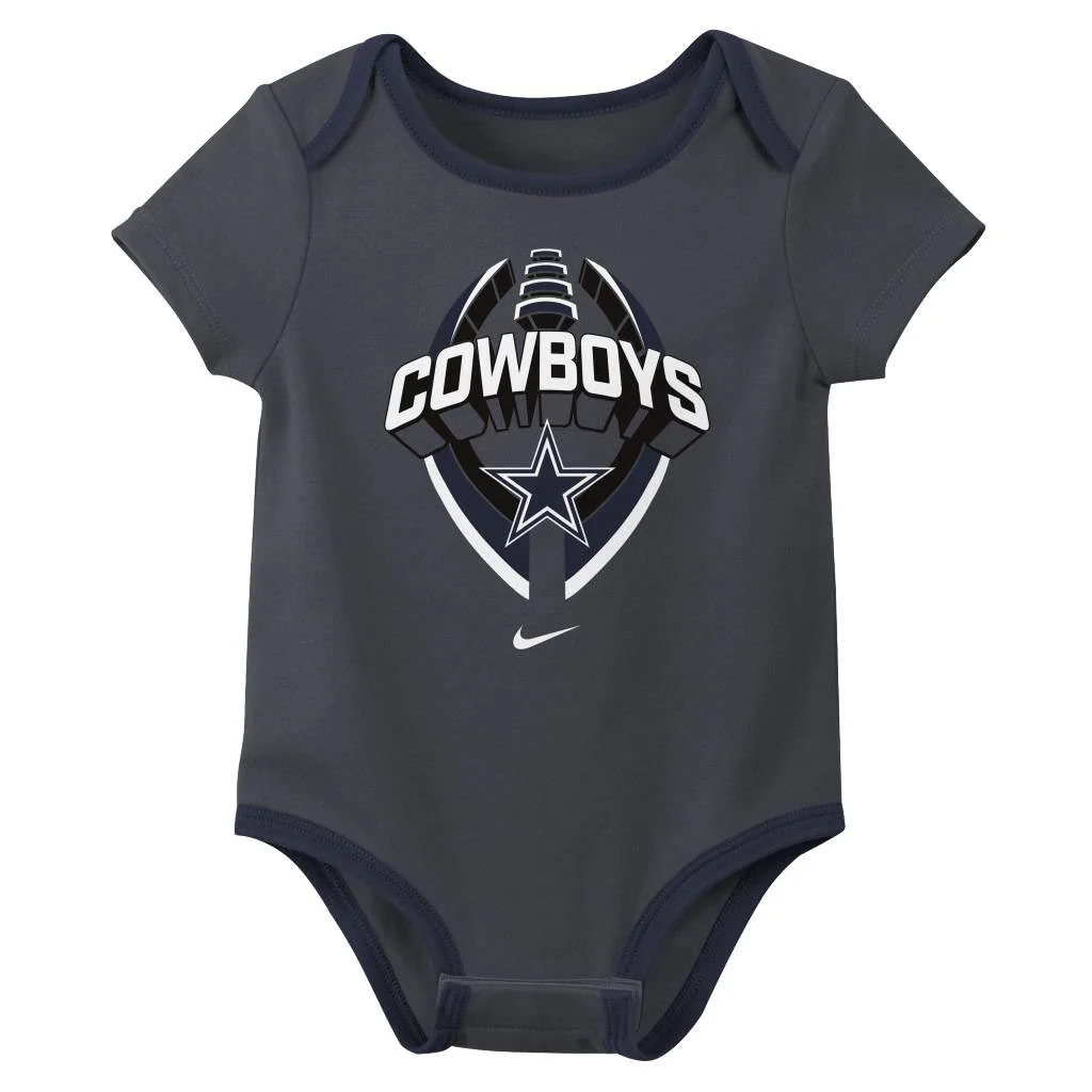 NFL Dallas Cowboys Infant Nike 2025 Creeper 3-Piece Onesie Set - Navy - Image 2