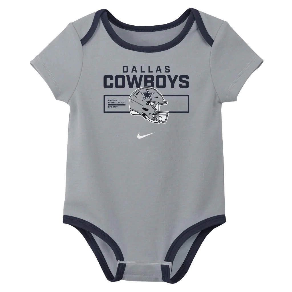 NFL Dallas Cowboys Infant Nike 2025 Creeper 3-Piece Onesie Set - Navy - Image 3