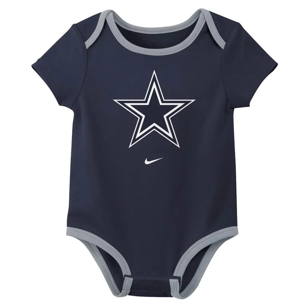 NFL Dallas Cowboys Infant Nike 2025 Creeper 3-Piece Onesie Set - Navy - Image 4