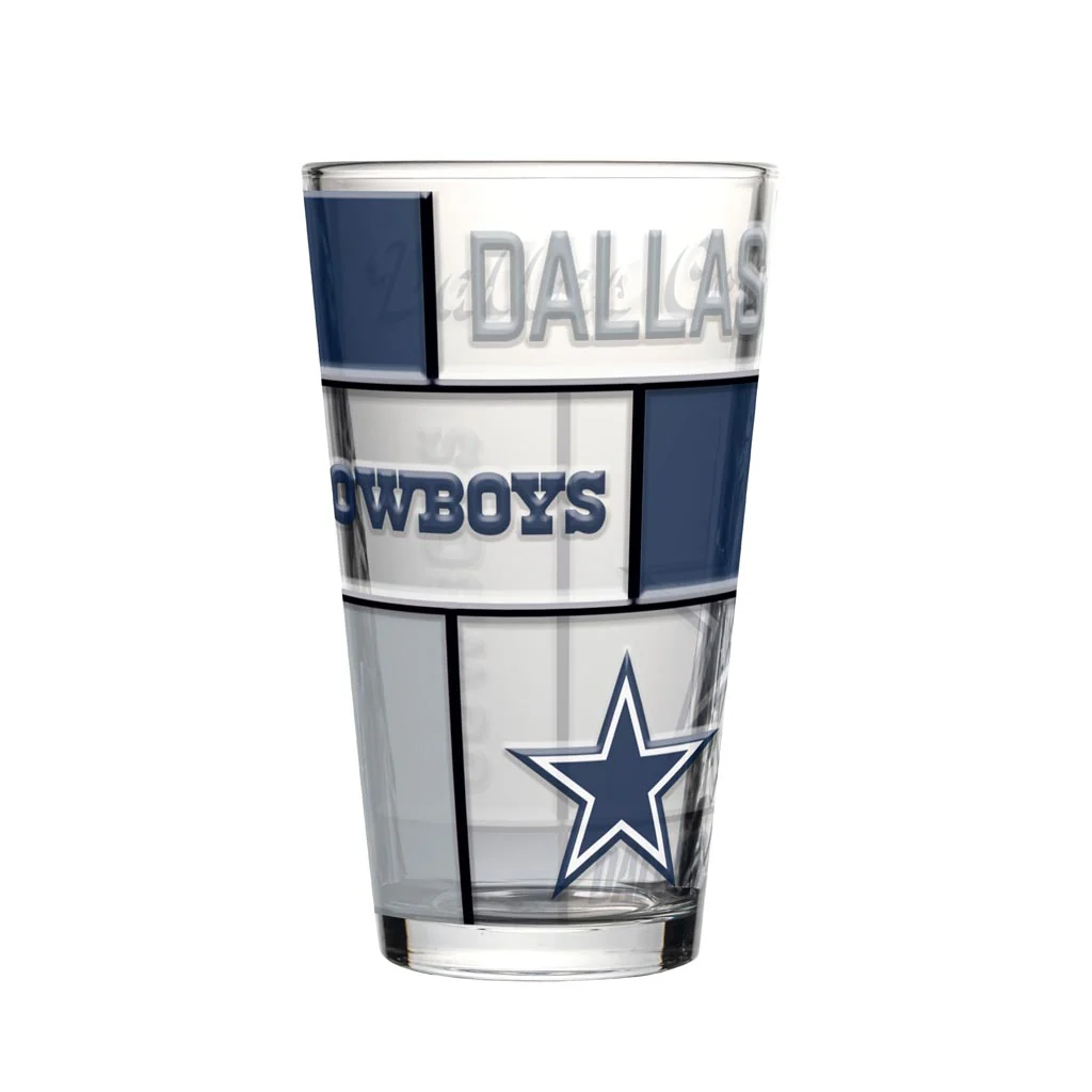 NFL Dallas Cowboys Logo Brands 16oz Quilted Pint Glass - Navy