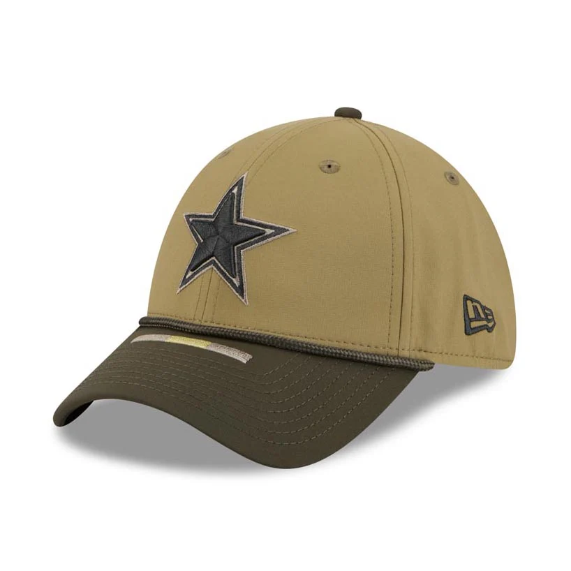 NFL Dallas Cowboys New Era 2025 Salute to Service 39THIRTY Flex Fit Hat - Green - Image 2