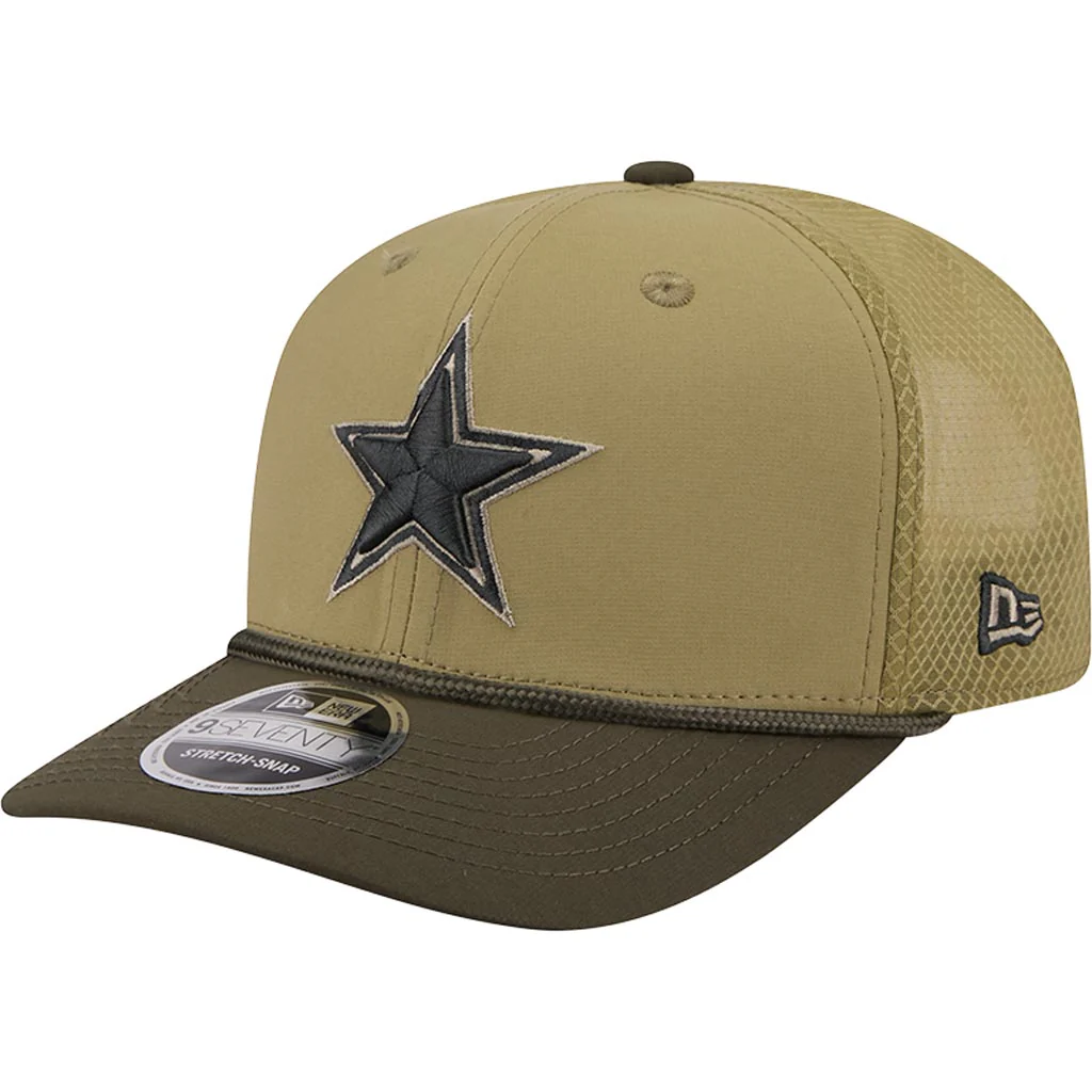 NFL Dallas Cowboys New Era 2025 Salute to Service 9SEVENTY Stretch-Snapback Hat - Green - Image 2