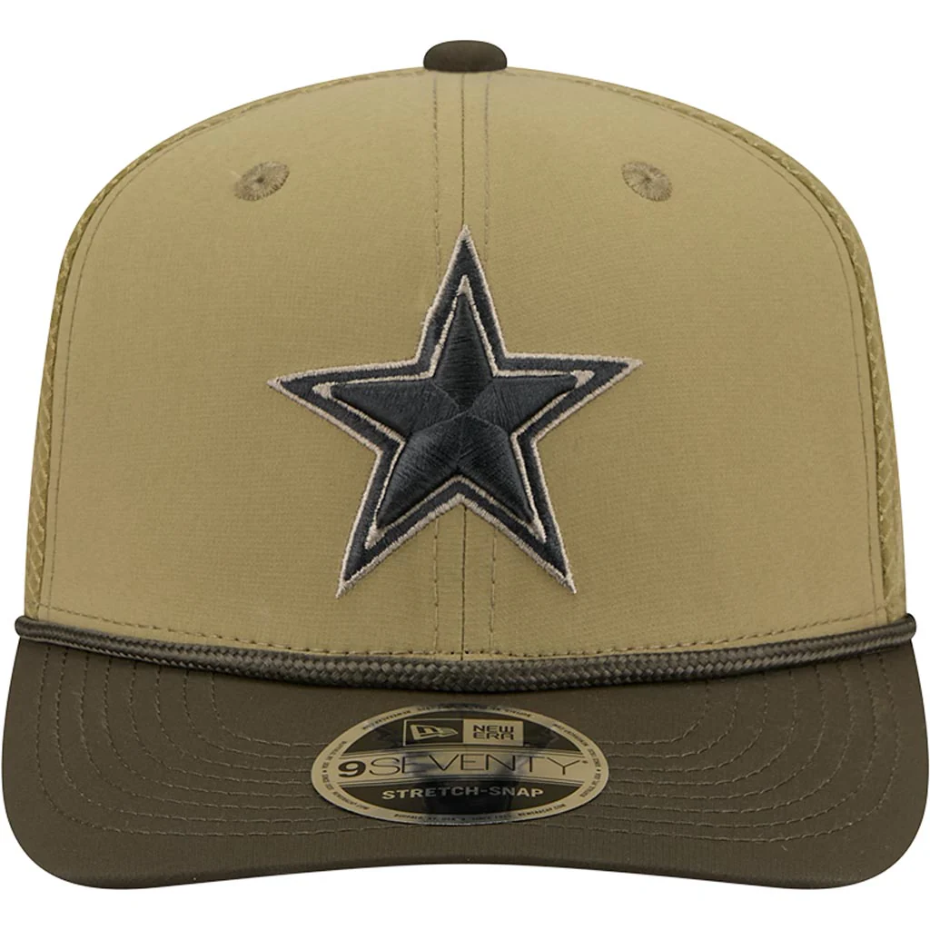 NFL Dallas Cowboys New Era 2025 Salute to Service 9SEVENTY Stretch-Snapback Hat - Green - Image 3