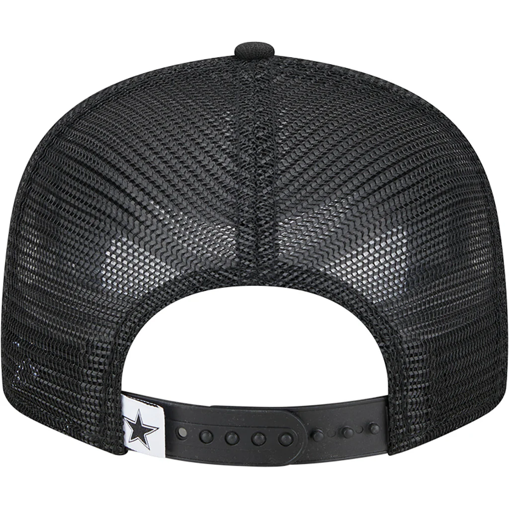 NFL Dallas Cowboys New Era Black & White Trucker 9FIFTY Snapback Hat - Black - Image 4