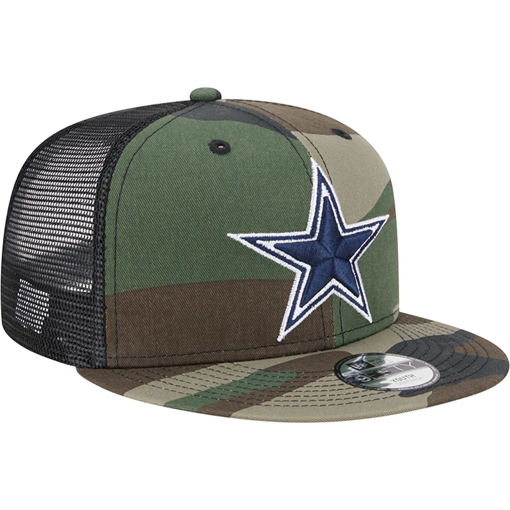 NFL Dallas Cowboys New Era Camo Mesh Trucker 9FIFTY Snapback Hat - Camo - Image 2