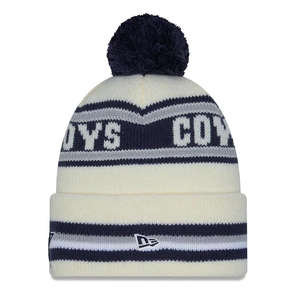 NFL Dallas Cowboys New Era Classic Knit Beanie Hat - Cream - Image 2