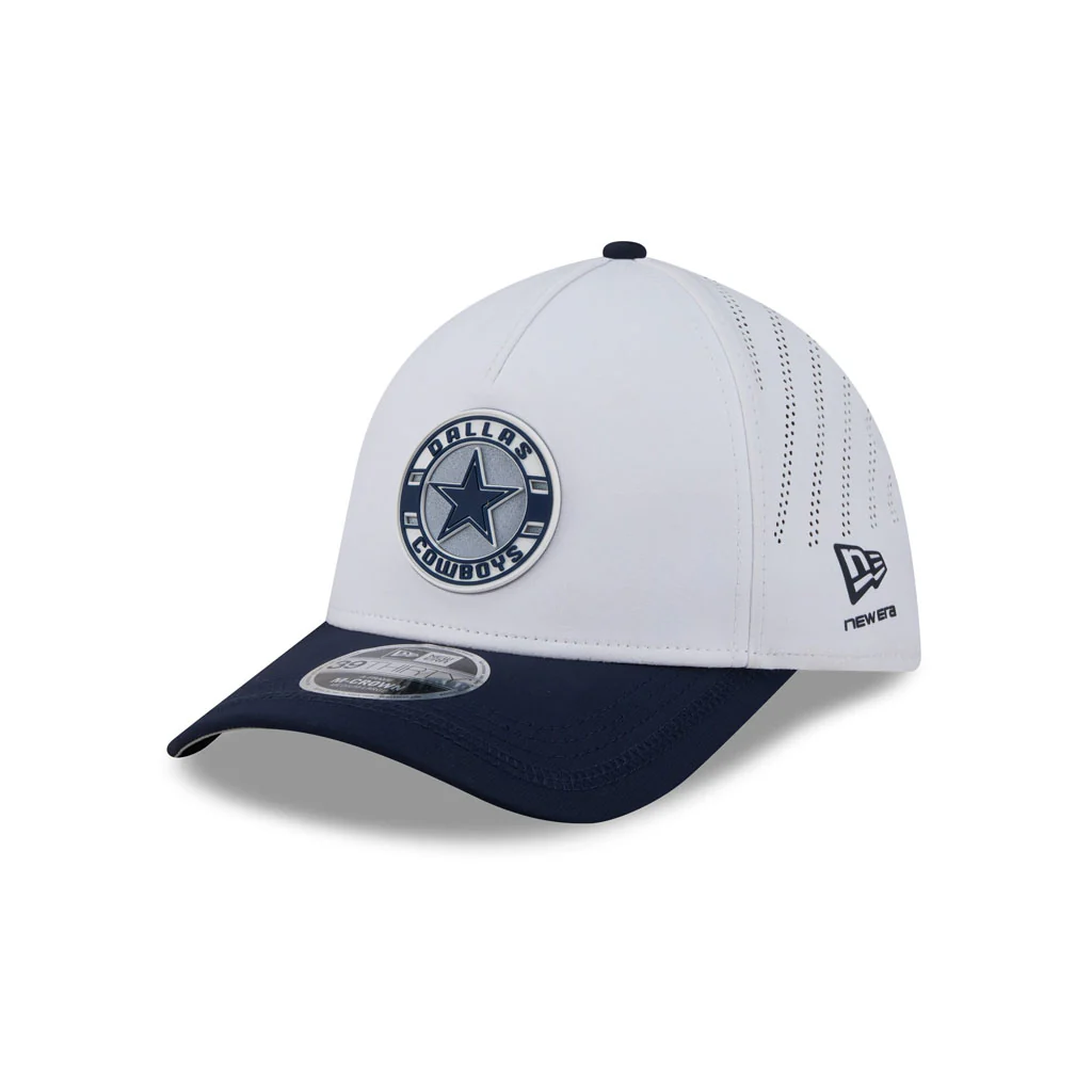 NFL Dallas Cowboys New Era Patch 39THIRTY M-Crown Flex Fit Hat - White