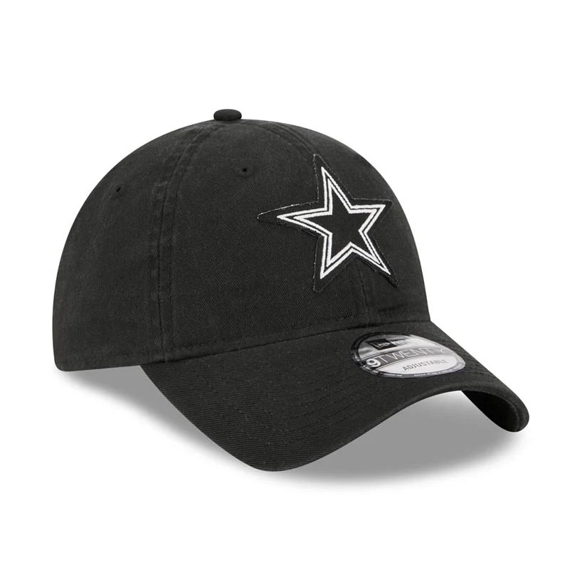 NFL Dallas Cowboys New Era Stamp 9TWENTY Adjustable Hat - Black - Image 2