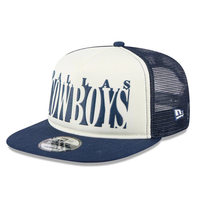 NFL Dallas Cowboys New Era Team Cutout 9FIFTY A-Frame Snapback Hat - Navy - Image 2