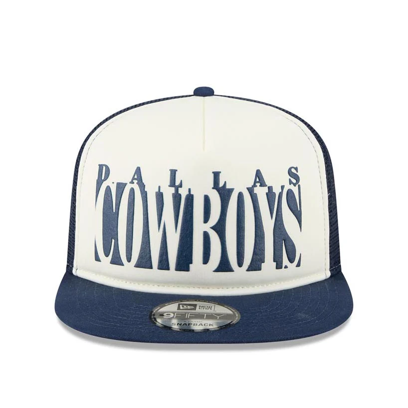 NFL Dallas Cowboys New Era Team Cutout 9FIFTY A-Frame Snapback Hat - Navy - Image 3