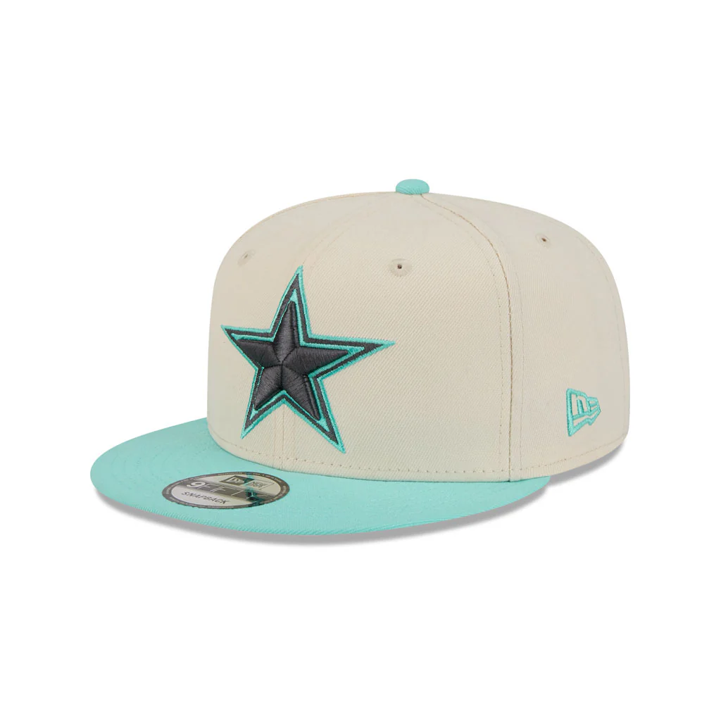 NFL Dallas Cowboys New Era Two-Tone Aqua 9FIFTY Snapback Hat - Light Cream