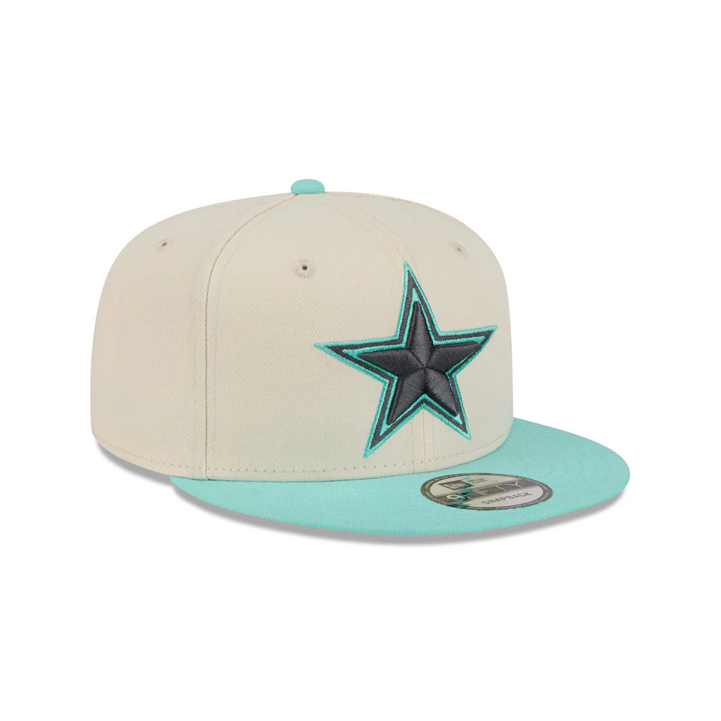 NFL Dallas Cowboys New Era Two-Tone Aqua 9FIFTY Snapback Hat - Light Cream - Image 2