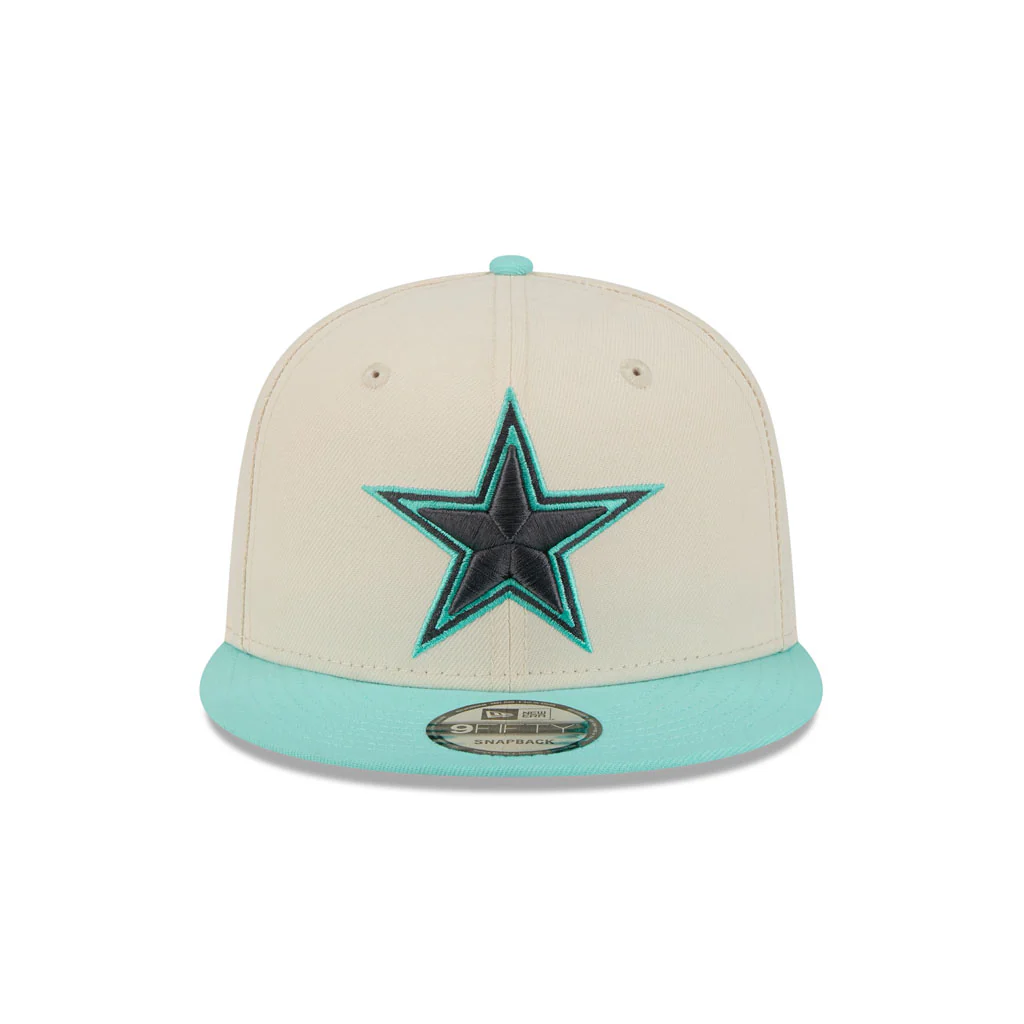 NFL Dallas Cowboys New Era Two-Tone Aqua 9FIFTY Snapback Hat - Light Cream - Image 3