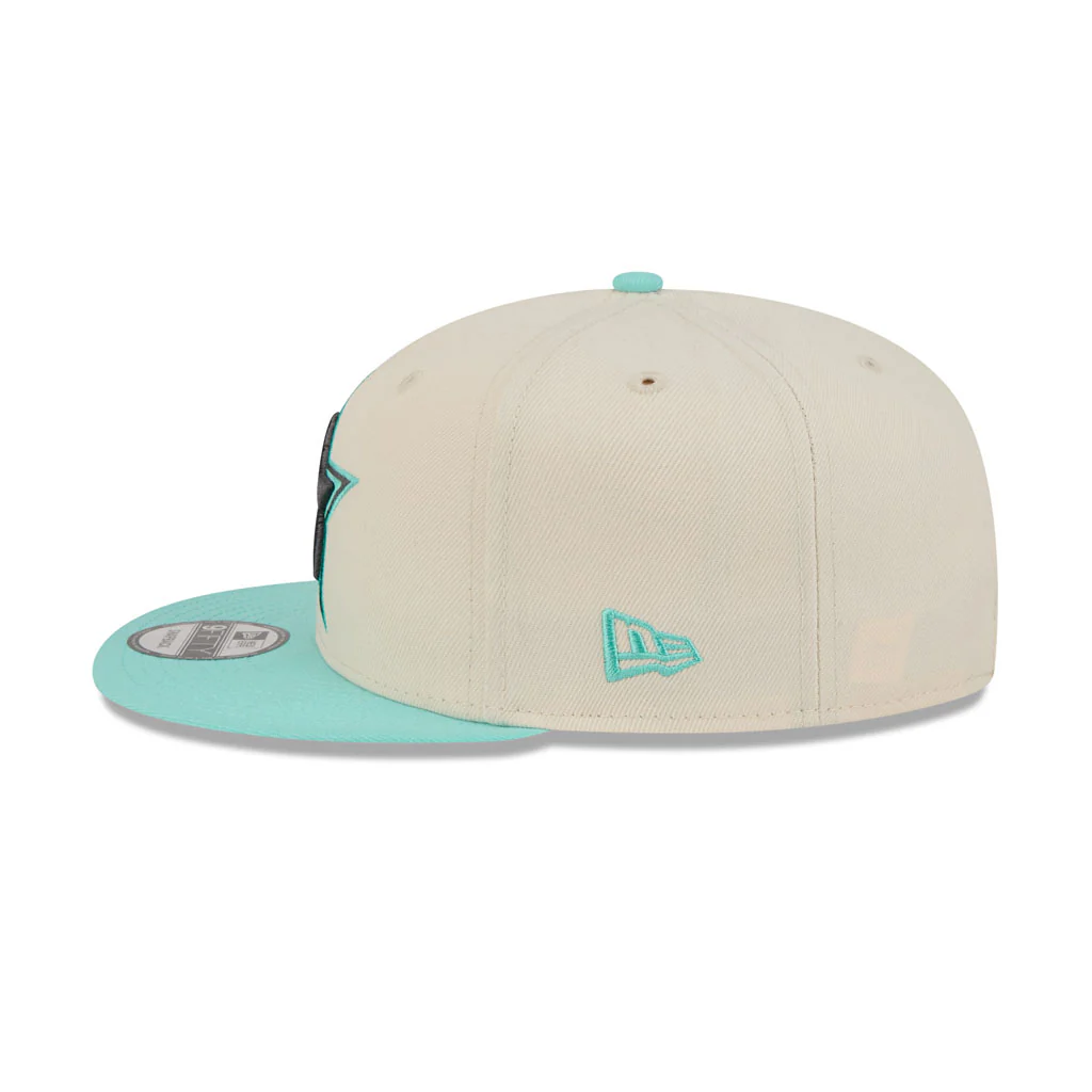 NFL Dallas Cowboys New Era Two-Tone Aqua 9FIFTY Snapback Hat - Light Cream - Image 4
