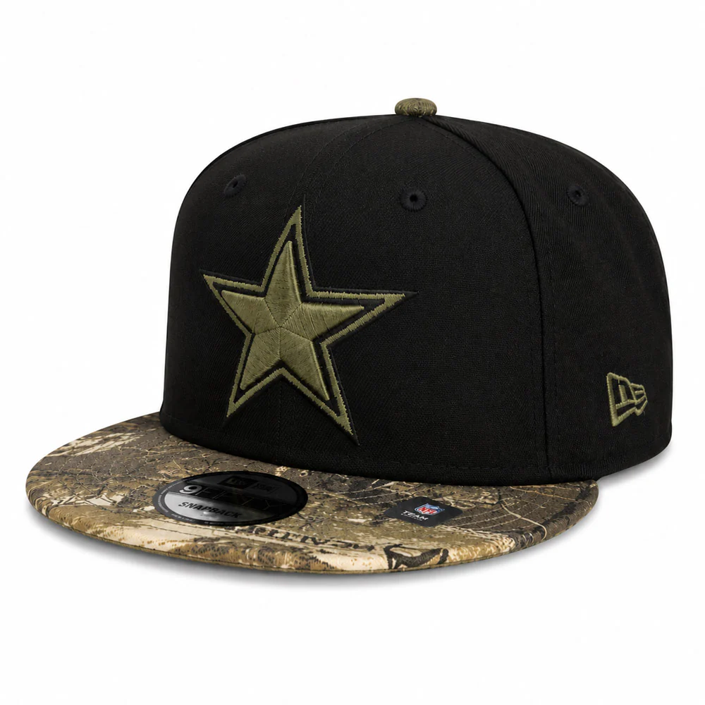 NFL Dallas Cowboys New Era Two-Tone Real Tree 9FIFTY Snapback Hat- Black
