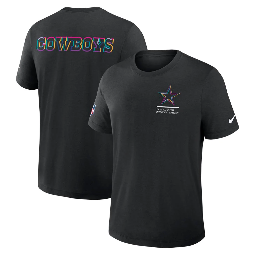 NFL Dallas Cowboys Nike 2025 Crucial Catch Tri-Blend T-Shirt - Black