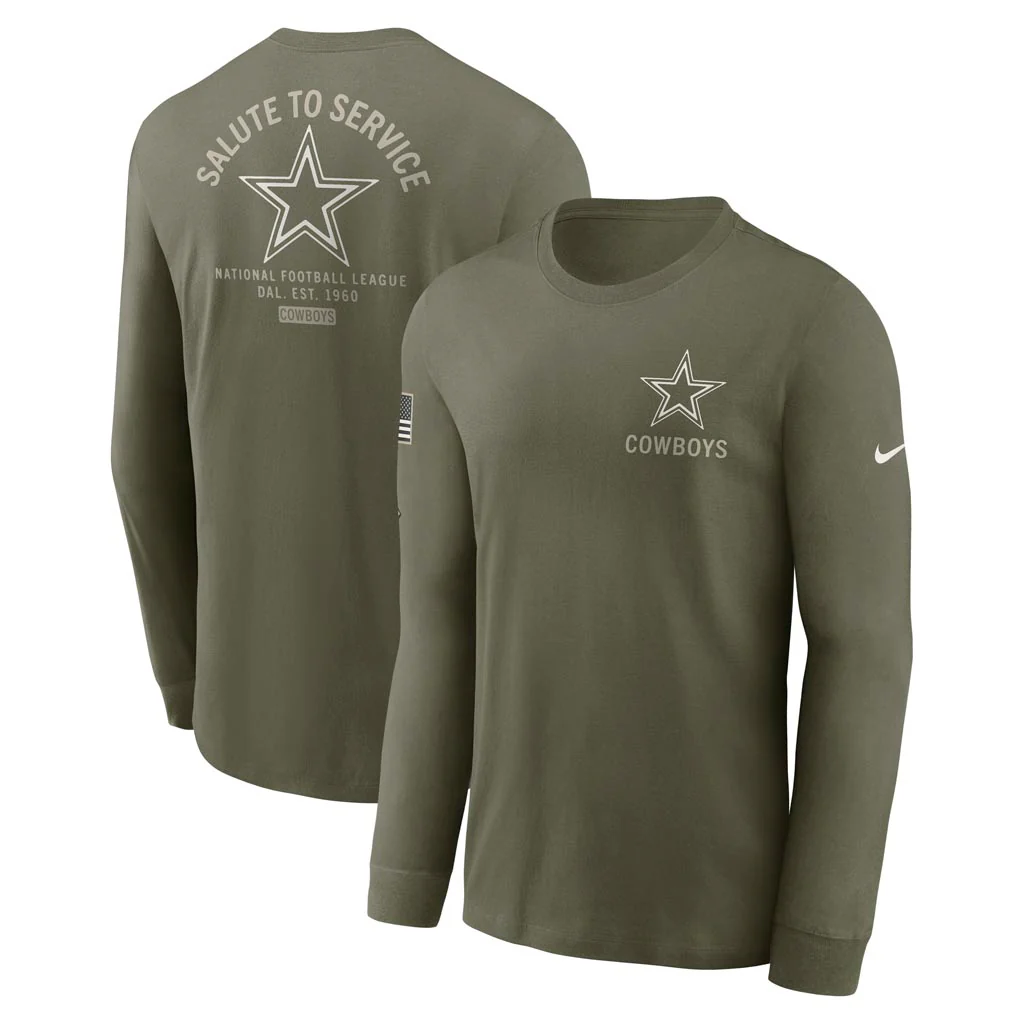 NFL Dallas Cowboys Nike 2025 Salute to Service Long Sleeve T-Shirt - Green