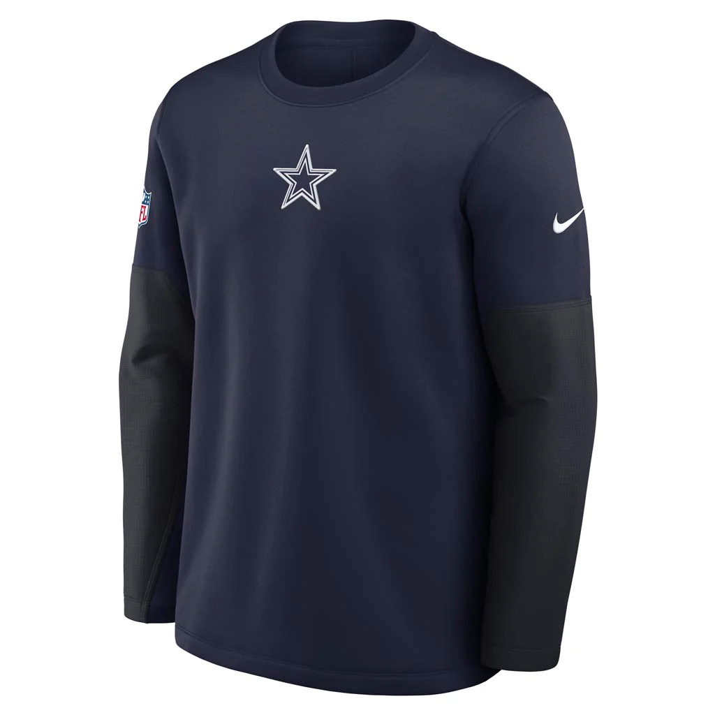 NFL Dallas Cowboys Nike 2025 Sideline Coaches Therma-FIT Long Sleeve T-Shirt - Navy - Image 2